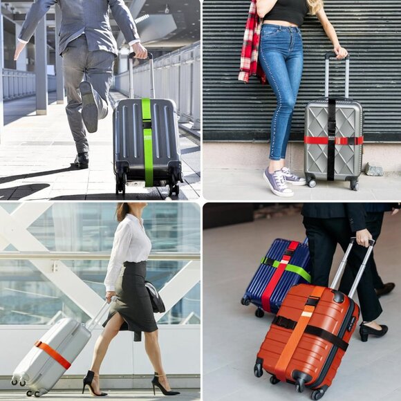 Adjustable Luggage Straps – Black & Orange– New - Picture 5 of 8